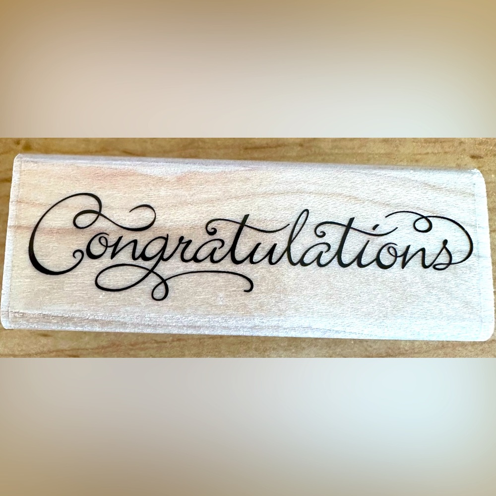 Stampabilities Congratulations DR1028 Congrats Wood Mounted Rubber Stamp
